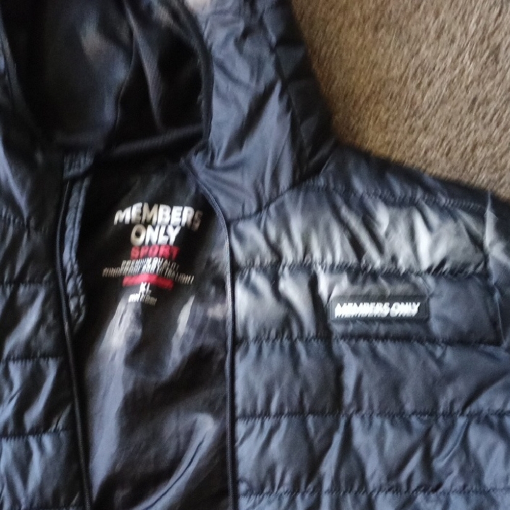 Members Only Dark Quilted Hooded Jacket